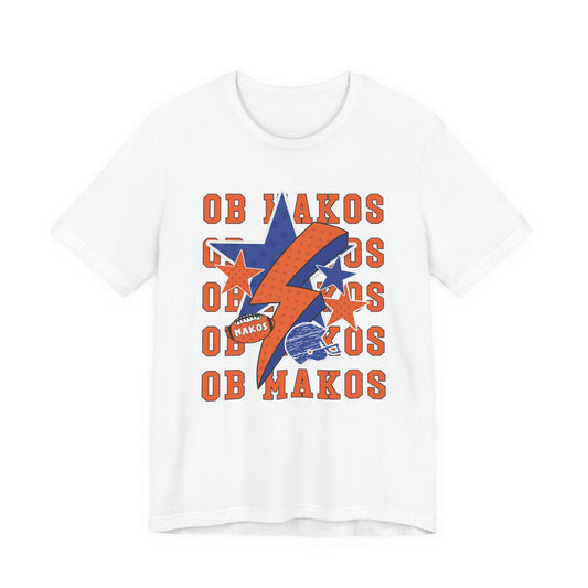 Adult Makos Lightning Football Tee - Bella Canvas