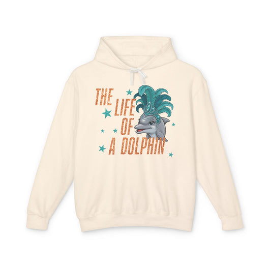 Adult Life of a Dolphin Faux Glitter Hoodie - Comfort Colors