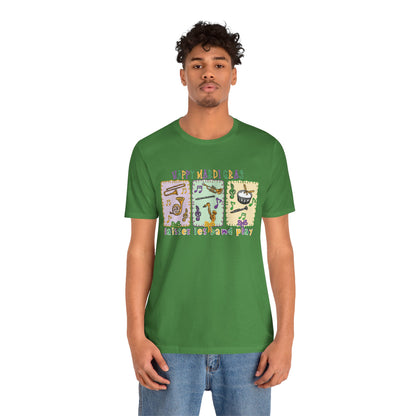 Mardi Gras T-Shirt — "Happy Mardi Gras" Carnival Mask & Beads Celebration Tee