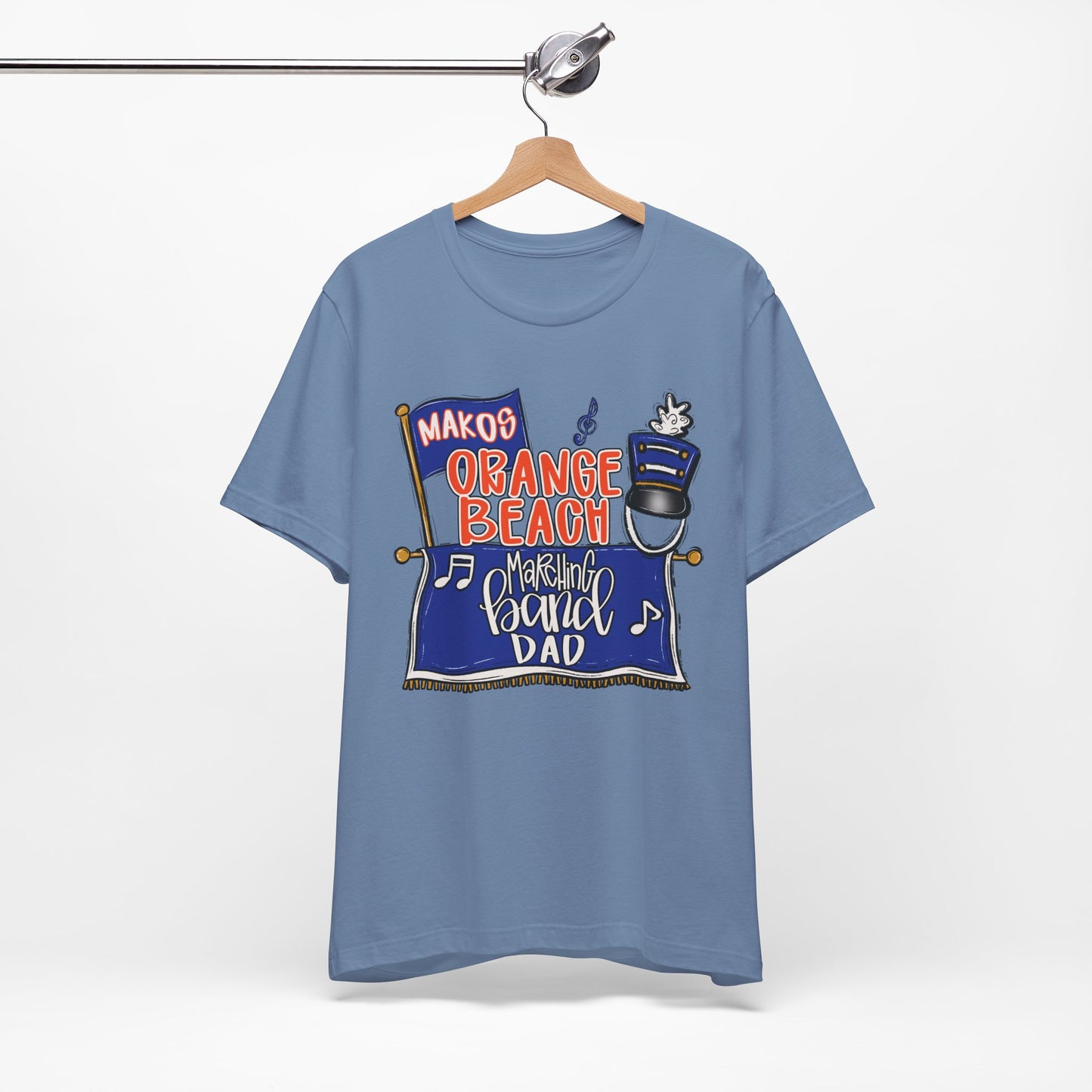 Adult Orange Beach Dad Band Tee - Bella Canvas