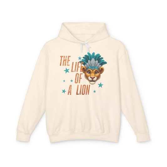 Adult Life of a Lion Faux Glitter Hoodie - Comfort Colors