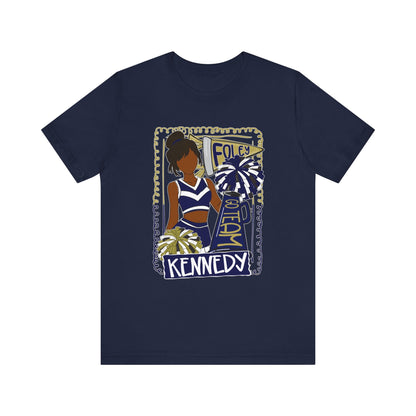 Kennedy Cheerleader T-Shirt — Personalized School Spirit Pom Design
