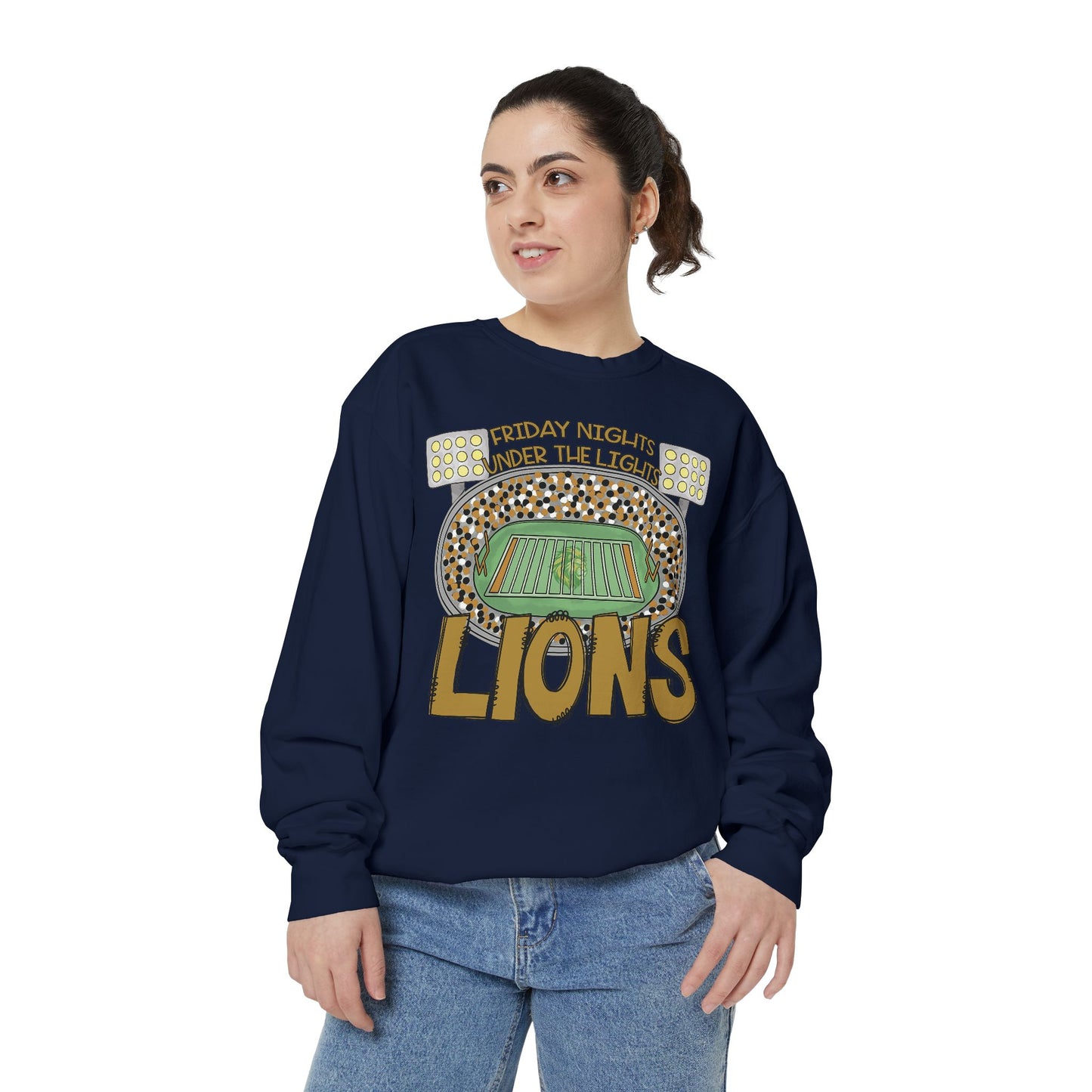 Adult Friday Night Lights Lions Sweatshirt - Comfort Colors