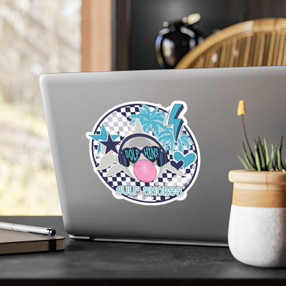 Gulf Shores Dolphin We're Poppin Kiss-Cut Vinyl Decal