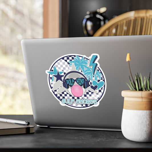 Gulf Shores Dolphin We're Poppin Kiss-Cut Vinyl Decal