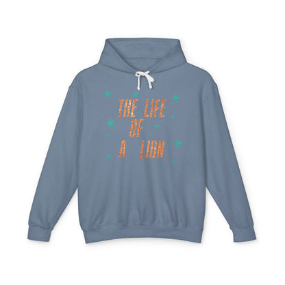 Adult Life of a Lion Faux Glitter Hoodie - Comfort Colors