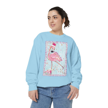 Flamingle All the Way Flamingo Sweatshirt - Comfort Colors