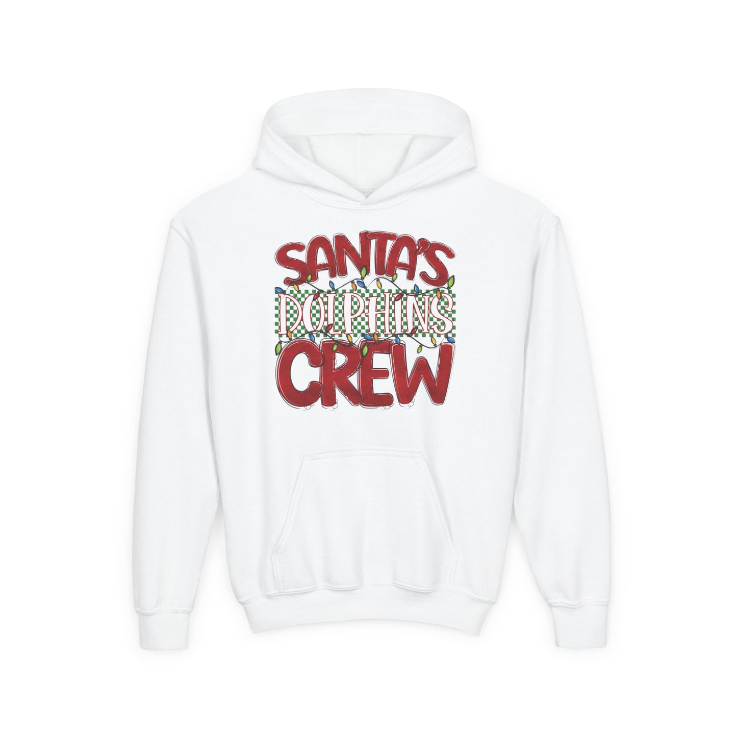 Santa's Dolphins Crew Youth Hoodie