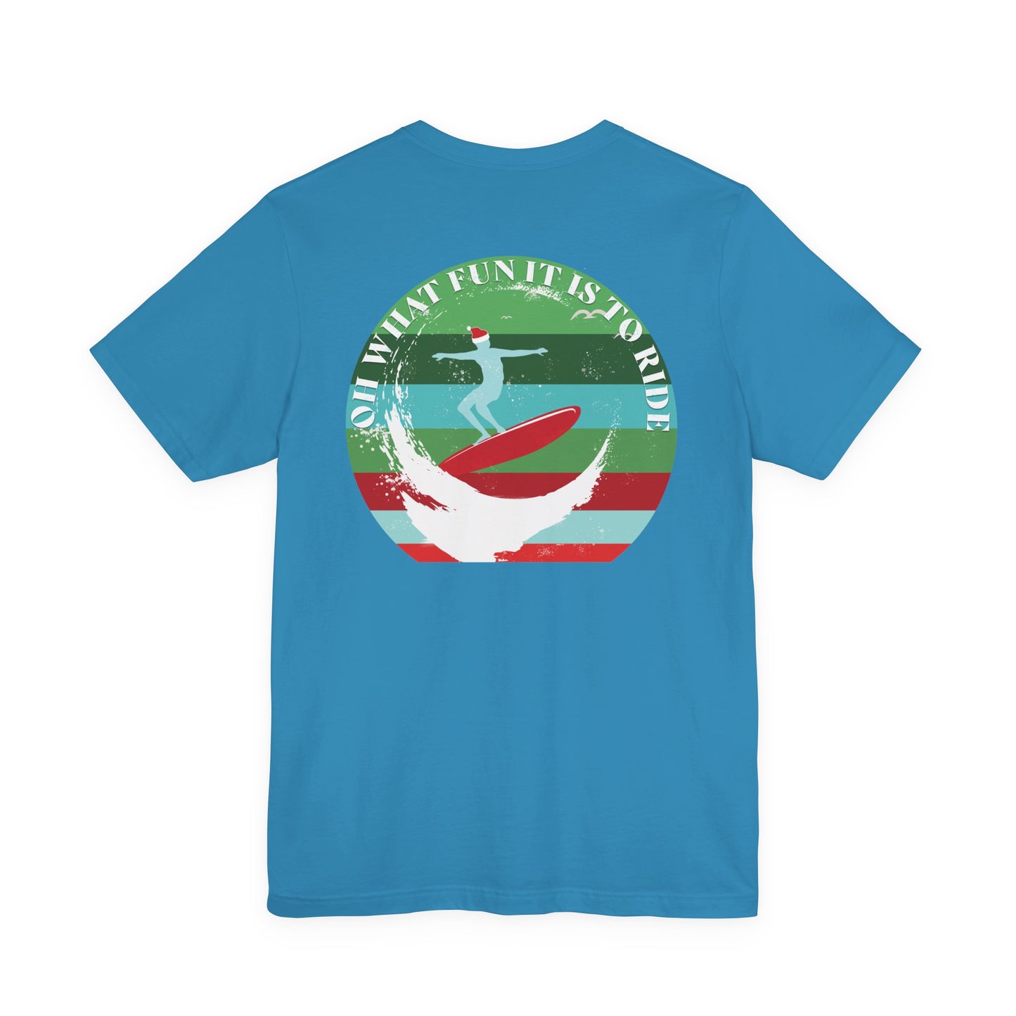 Adult Christmas Surfing Tee - Bella Canvas