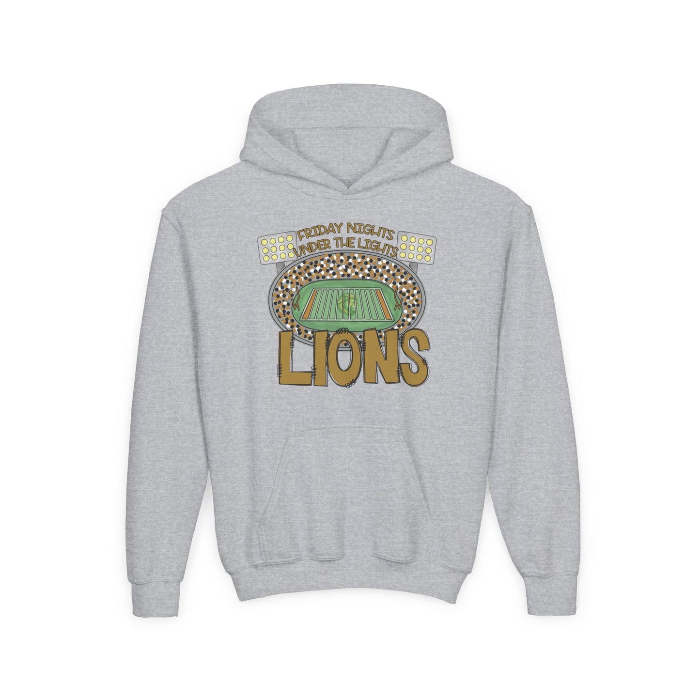 Youth Lions Friday Night Lights Hoodie - Gildan