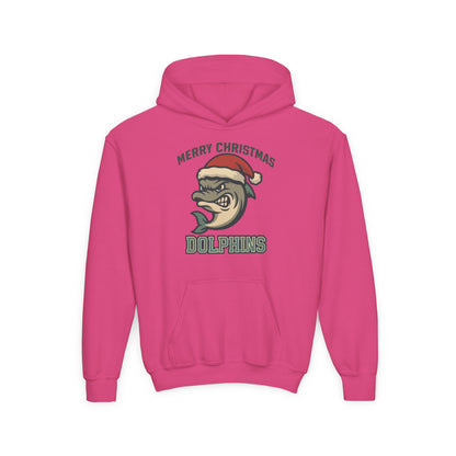 Merry Christmas Dolphins Hoodie - Gildan