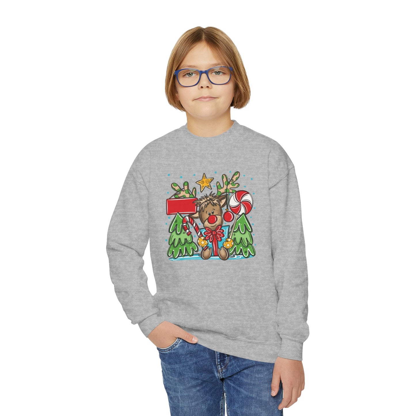 Personalized Boy Reindeer Sweatshirt