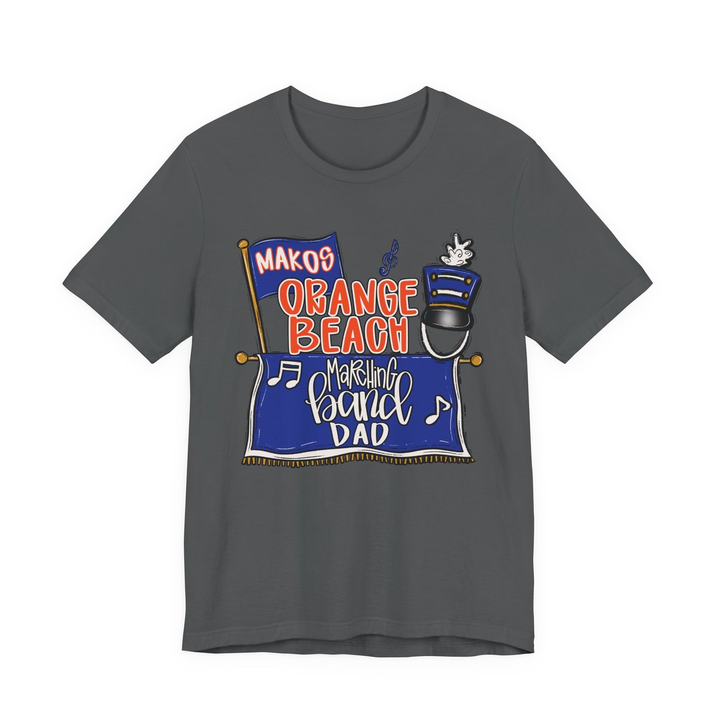Adult Orange Beach Dad Band Tee - Bella Canvas