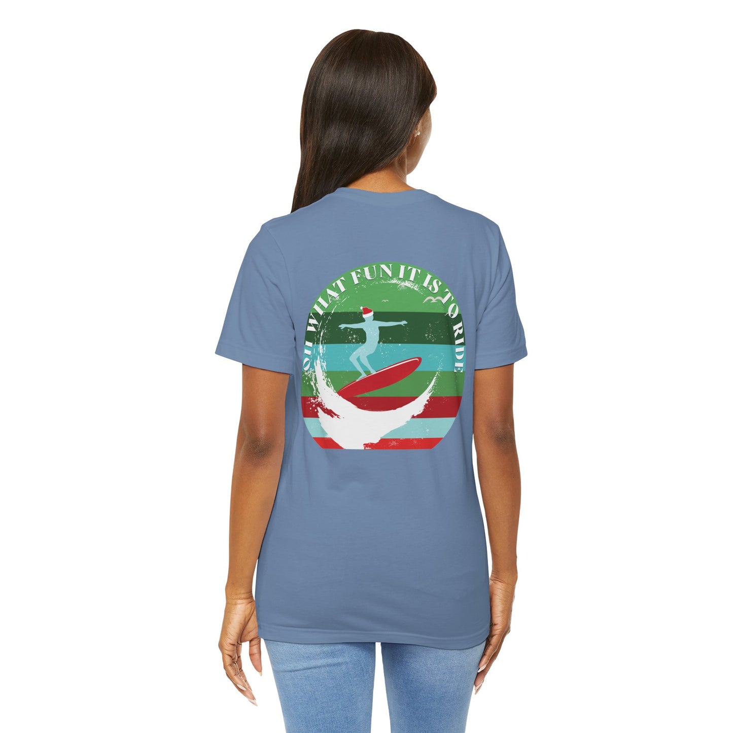 Adult Christmas Surfing Tee - Bella Canvas