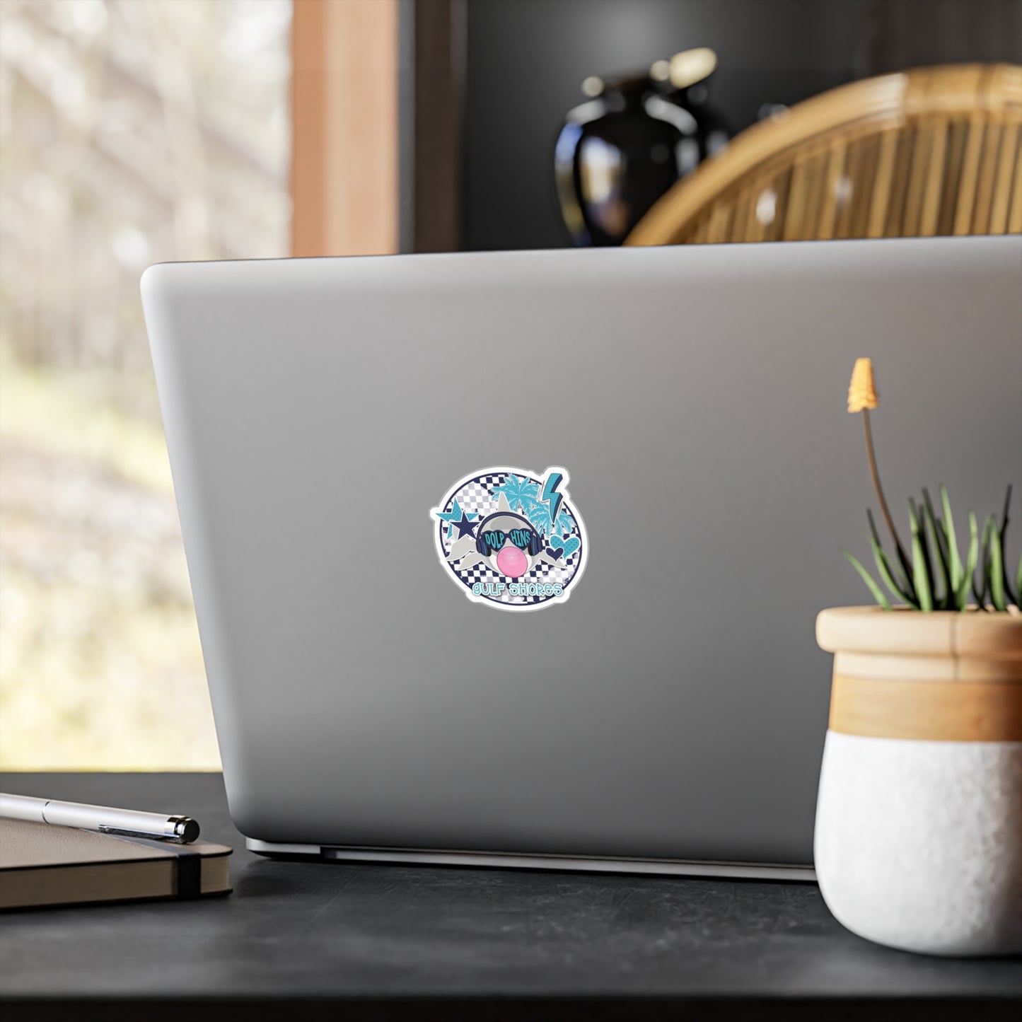 Gulf Shores Dolphin We're Poppin Kiss-Cut Vinyl Decal