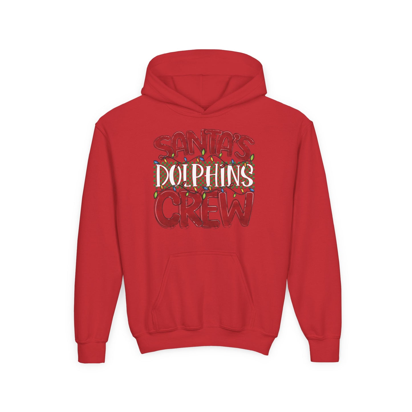 Santa's Dolphins Crew Youth Hoodie