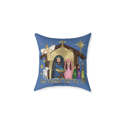 Nativity "The Greatest Gift of All" Decorative Pillow
