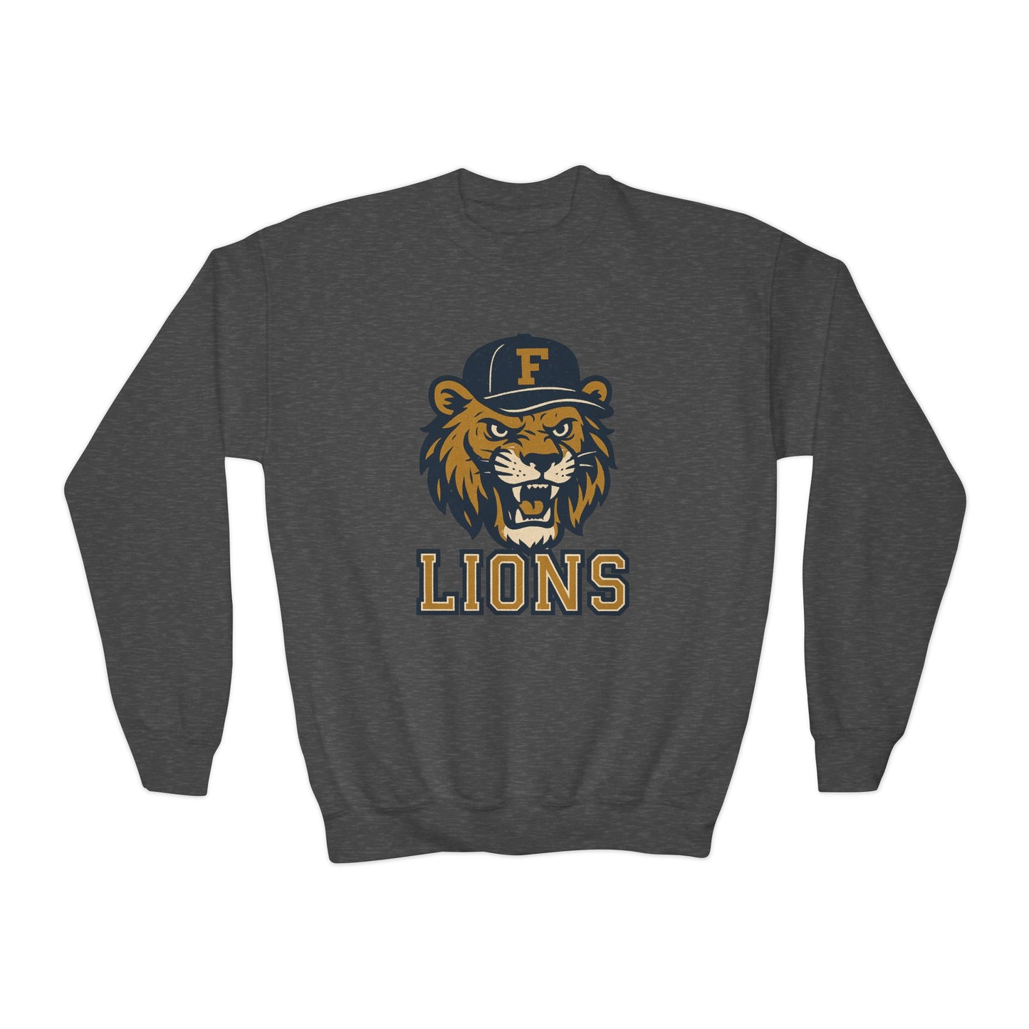 Youth Retro Roaring Lions Crewneck Sweatshirt - Gildan