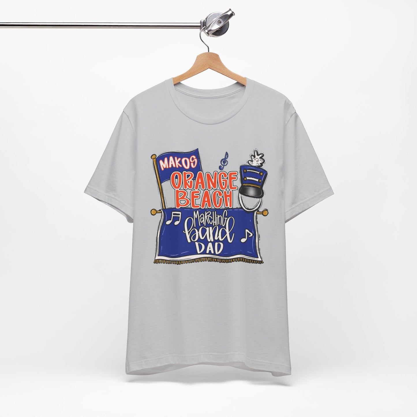 Adult Orange Beach Dad Band Tee - Bella Canvas
