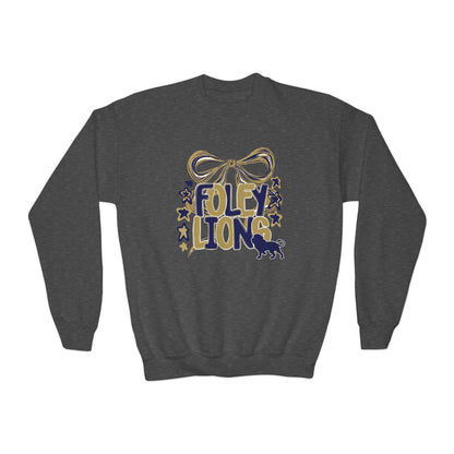 Youth Foley Lions Bow Sweatshirt - Gildan