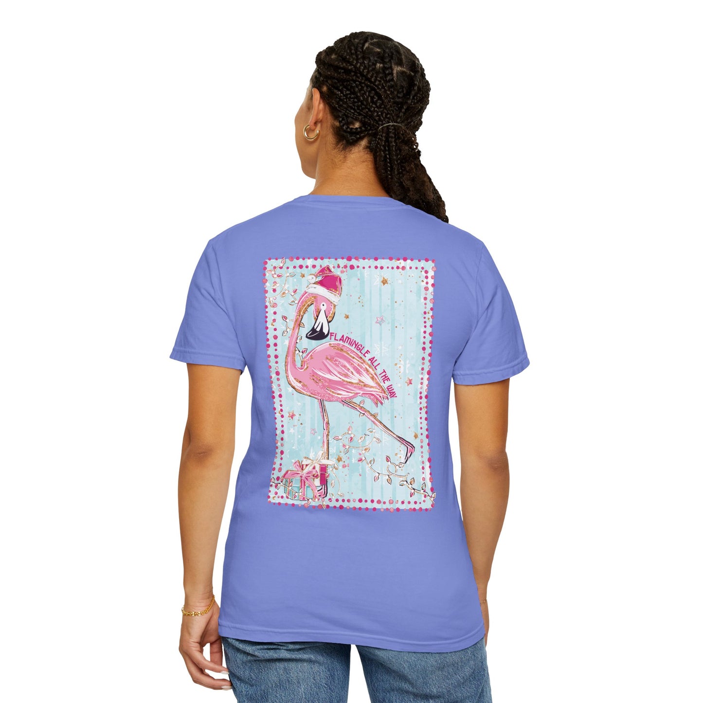 Flamingo Flamingle All the Way Christmas Tee - Comfort Colors