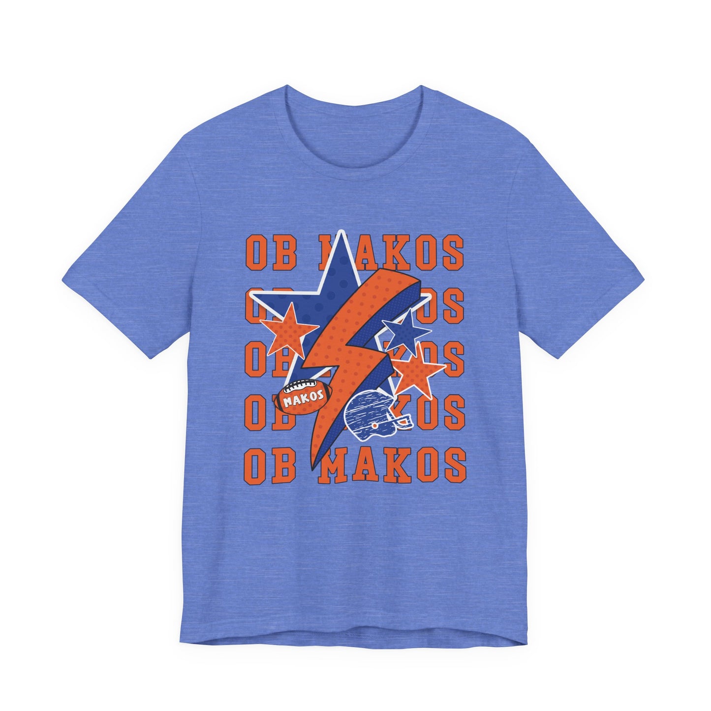 Adult Makos Lightning Football Tee - Bella Canvas