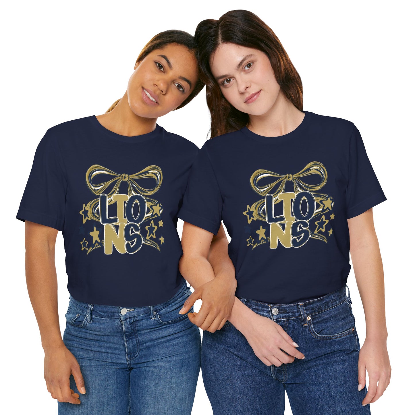Lions Twirly Ribbon Tee - Bella Canvas