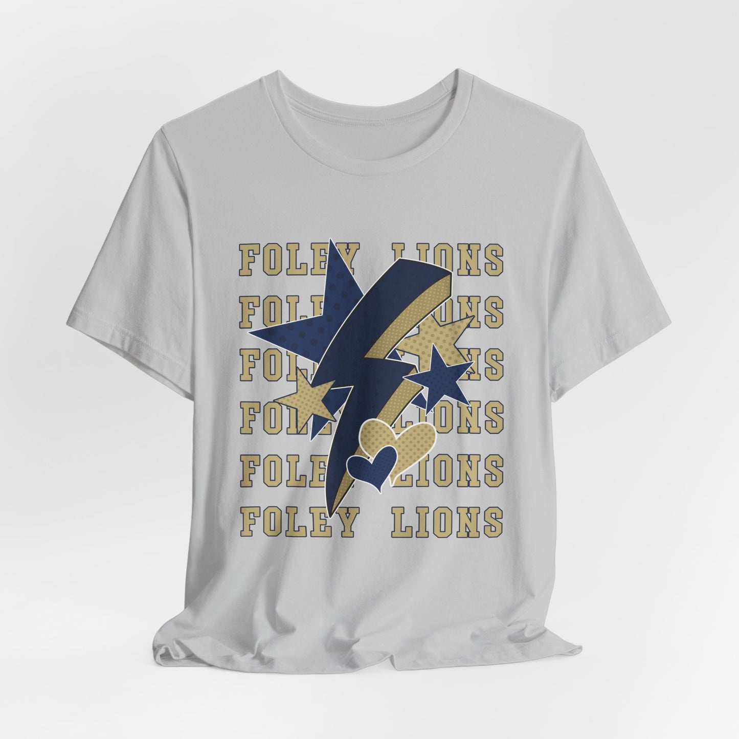 Foley Lions Hearts, Stars, Lightning Tee - Bella Canvas