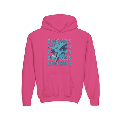 Youth Dolphin Lightning Football Hoodie