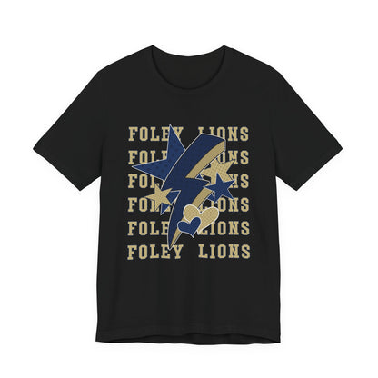 Foley Lions Hearts, Stars, Lightning Tee - Bella Canvas
