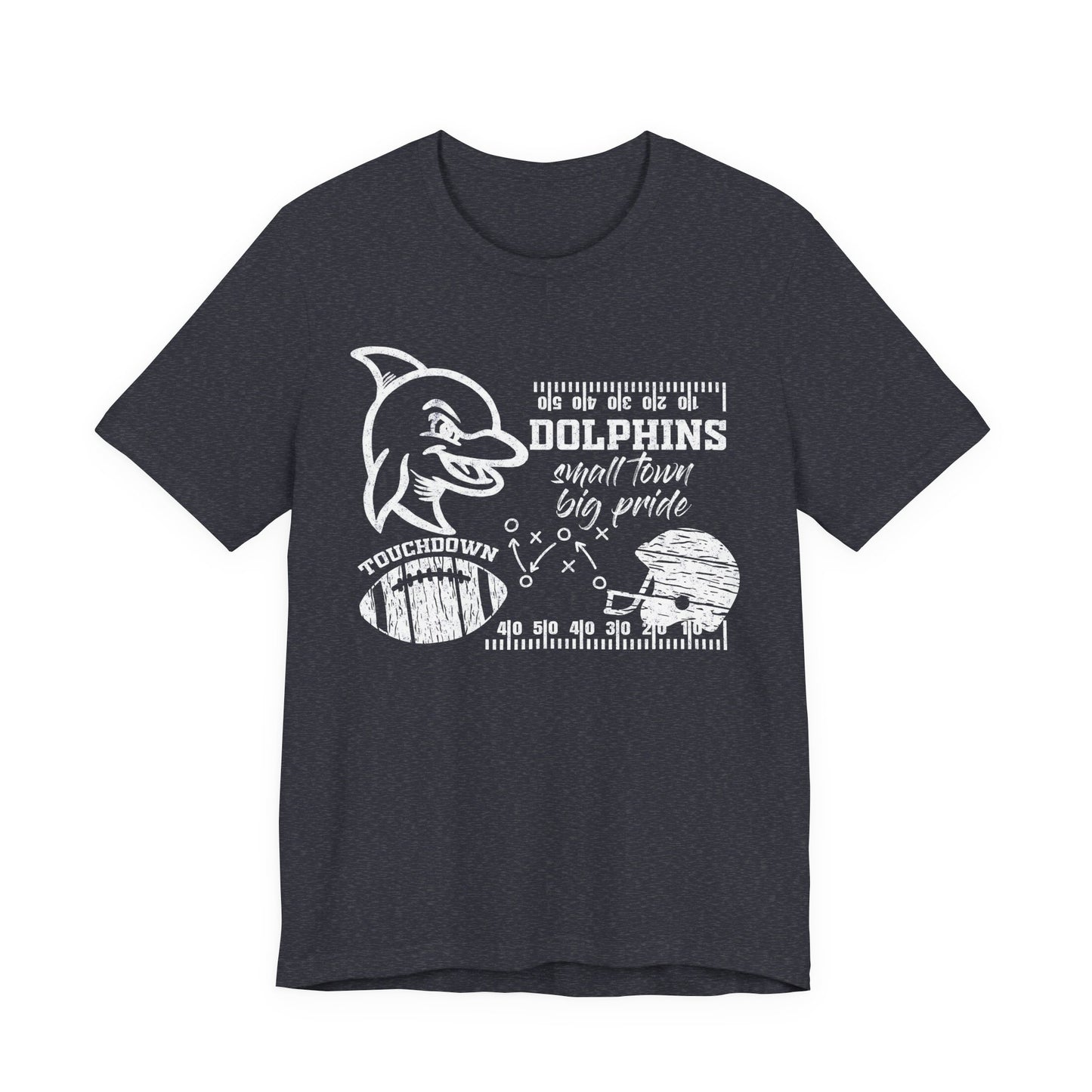 Adult Dolphin Football Tee - Bella Canvas