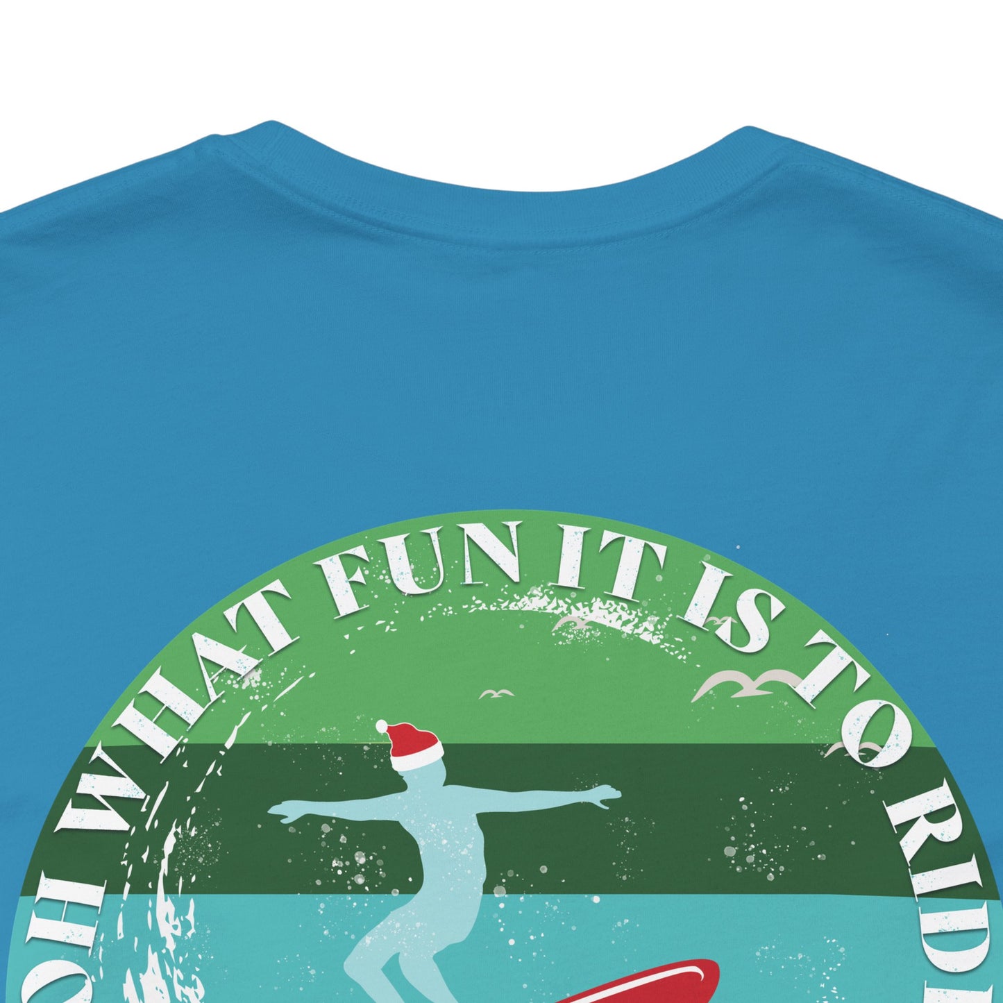 Adult Christmas Surfing Tee - Bella Canvas