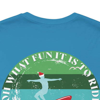 Adult Christmas Surfing Tee - Bella Canvas