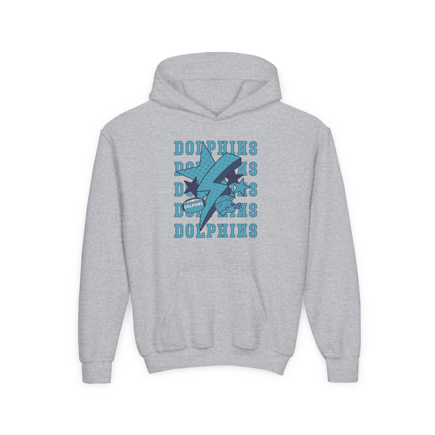 Youth Dolphin Lightning Football Hoodie