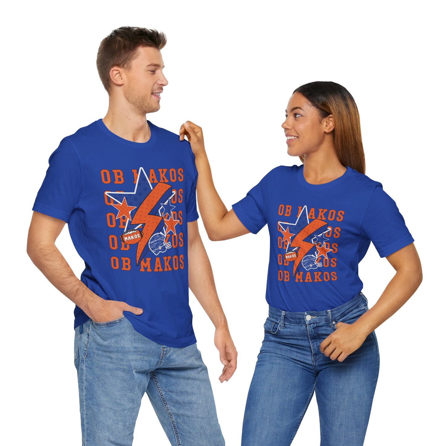 Adult Makos Lightning Football Tee - Bella Canvas
