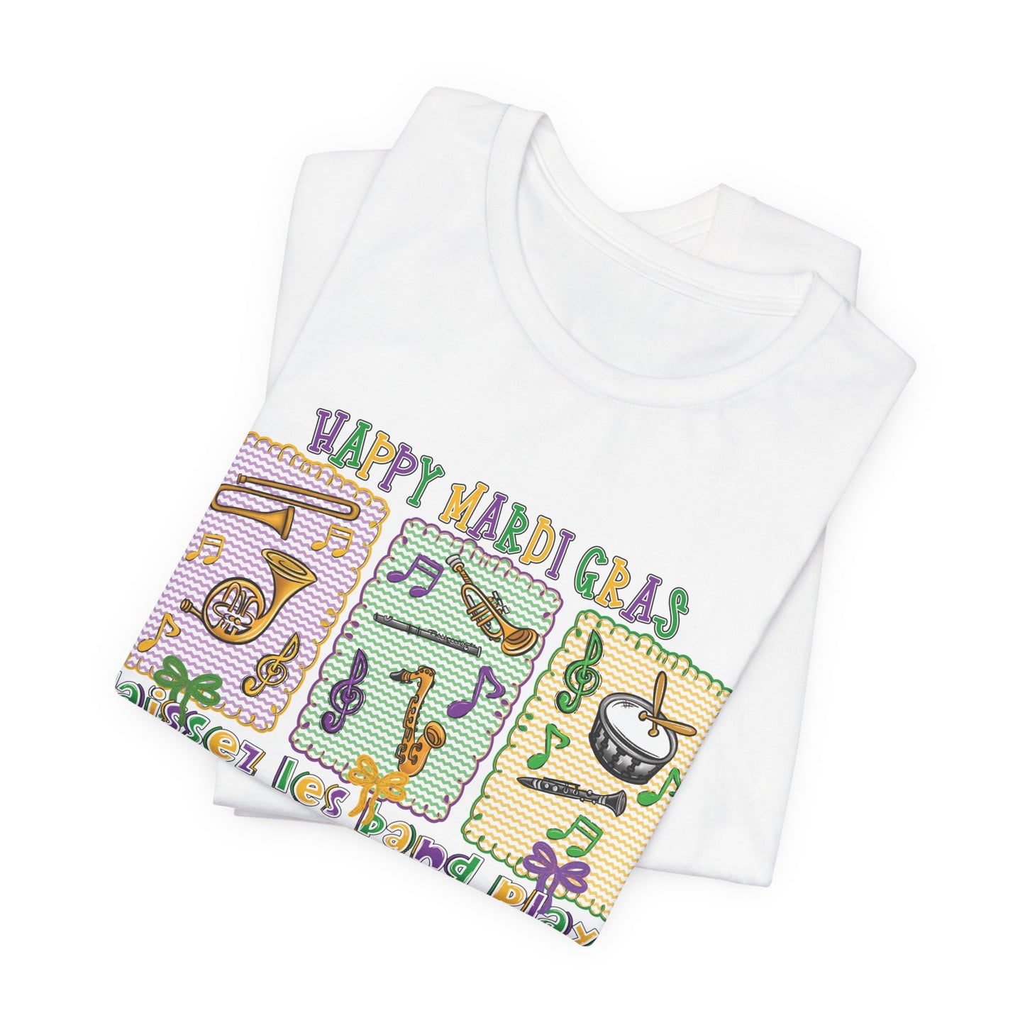 Mardi Gras T-Shirt — "Happy Mardi Gras" Carnival Mask & Beads Celebration Tee