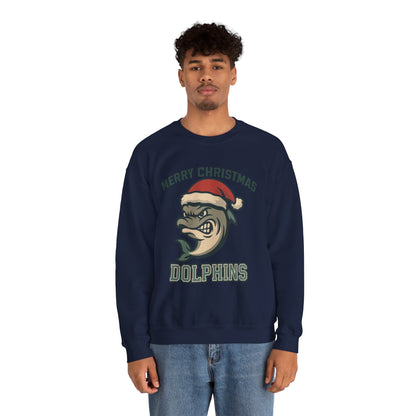 Merry Christmas Dolphins Sweatshirt - Gildan