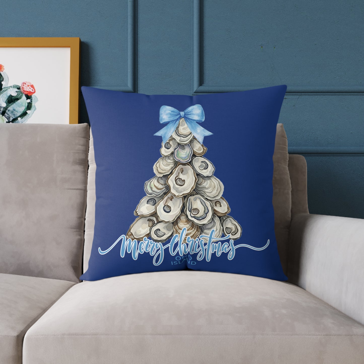 Ono Island Oyster Tree Blue Pillows