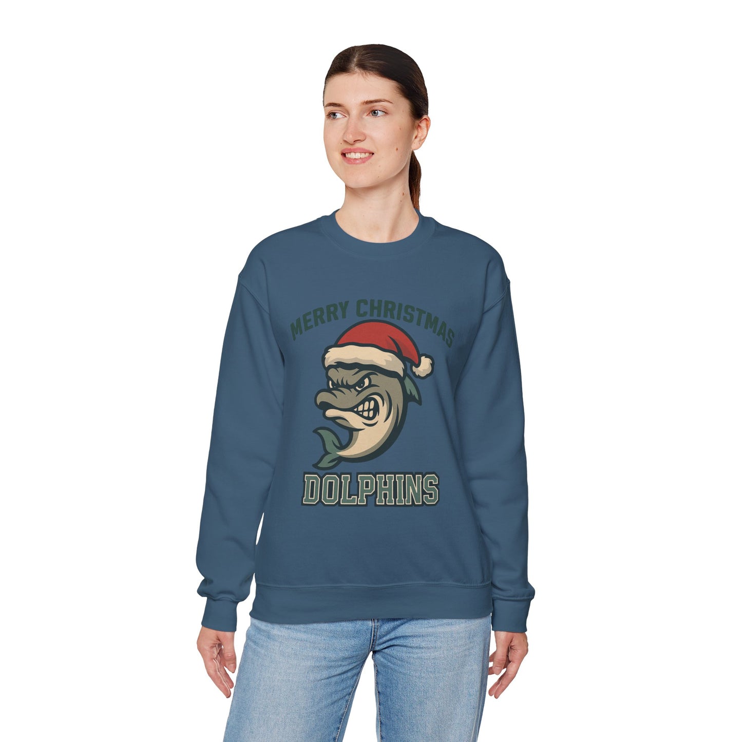 Merry Christmas Dolphins Sweatshirt - Gildan