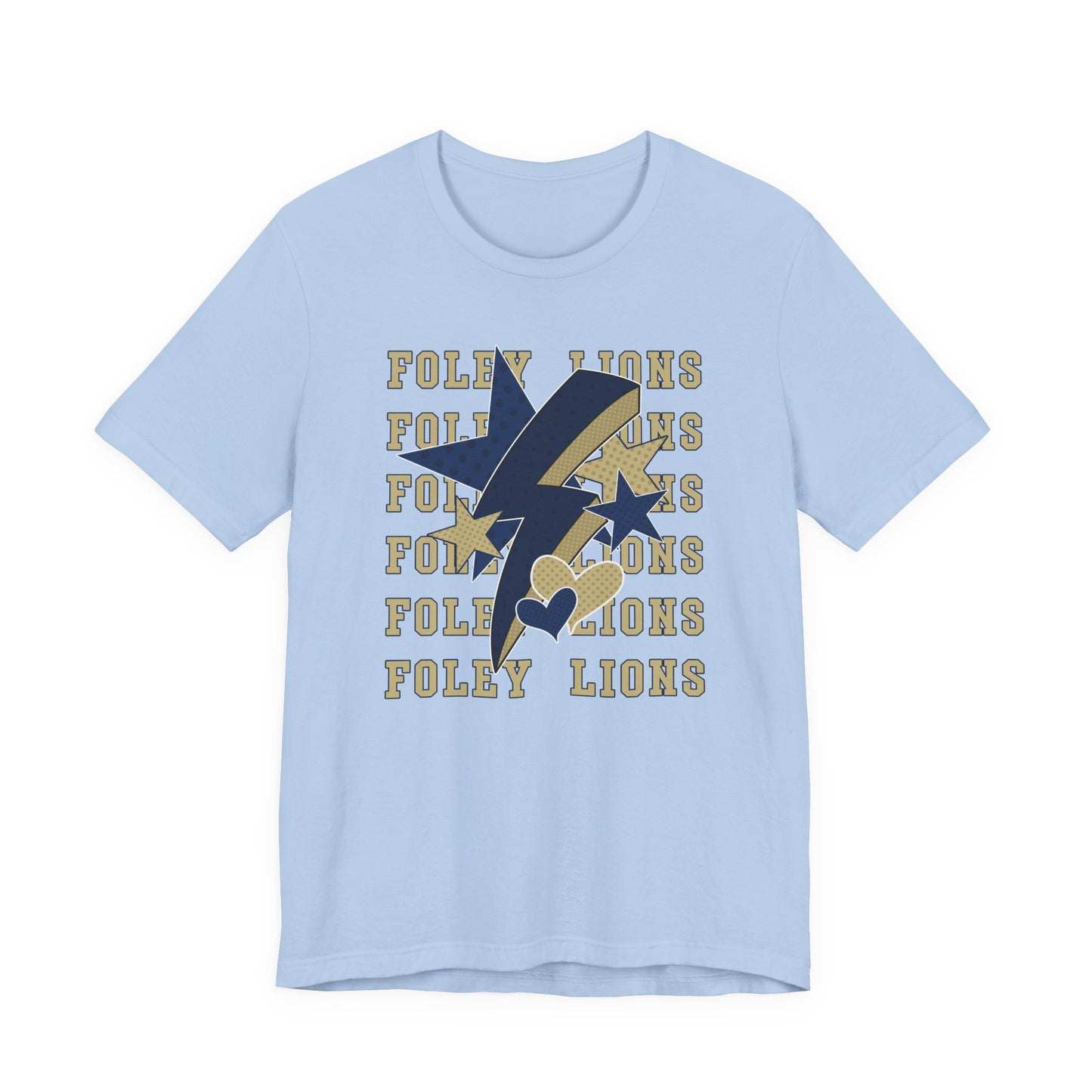 Lions Hearts, Stars, Lightning Graphic Tee - Bella Canvas