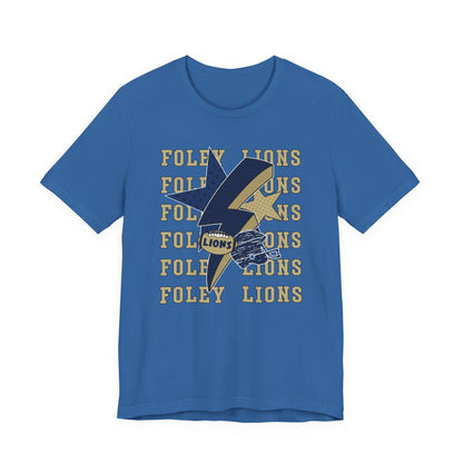 Lions Football, Stars, Lightning Graphic Tee - Bella Canvas