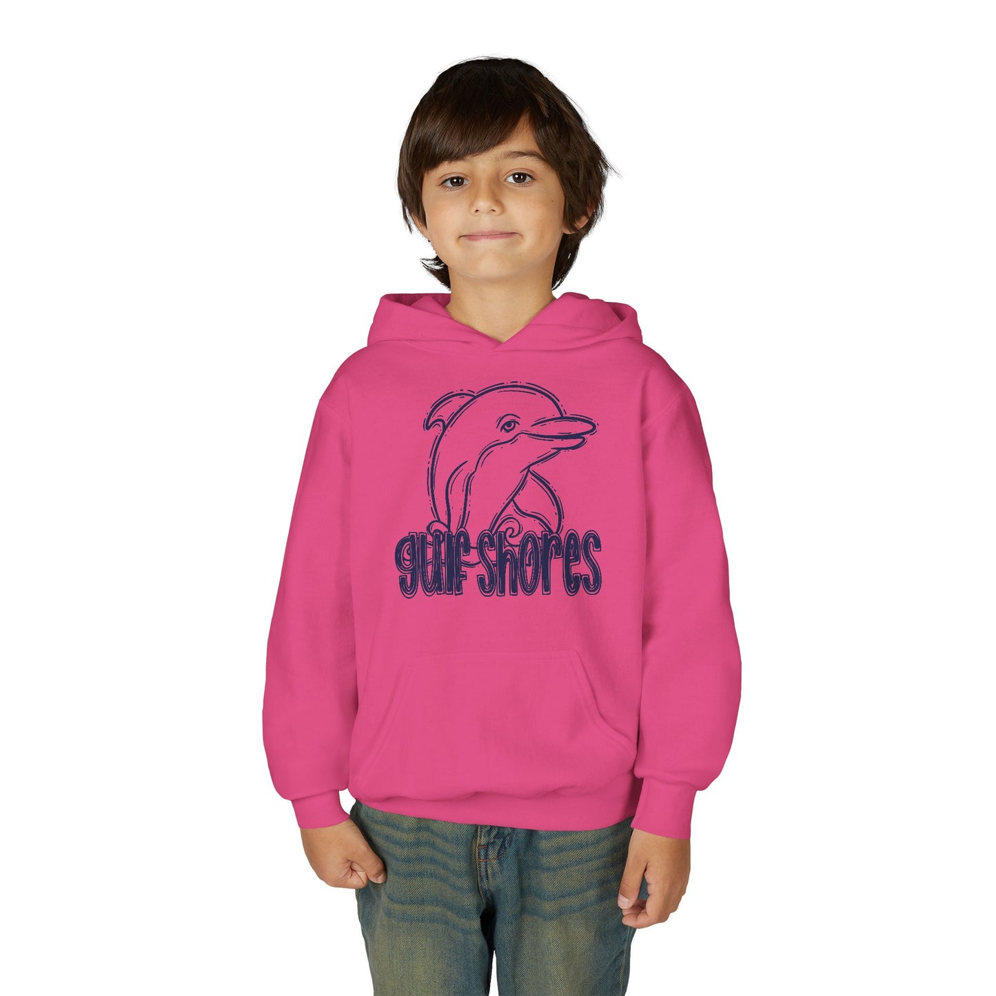 Youth Dolphins Sketch Hoodie - Gildan