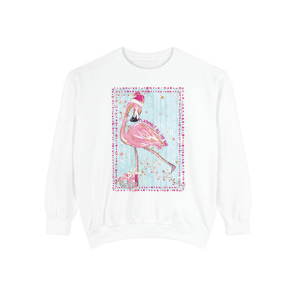 Flamingle All the Way Flamingo Sweatshirt - Comfort Colors