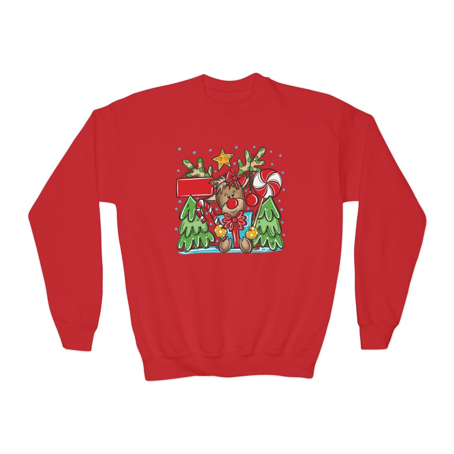 Personalized Girl Reindeer Sweatshirt