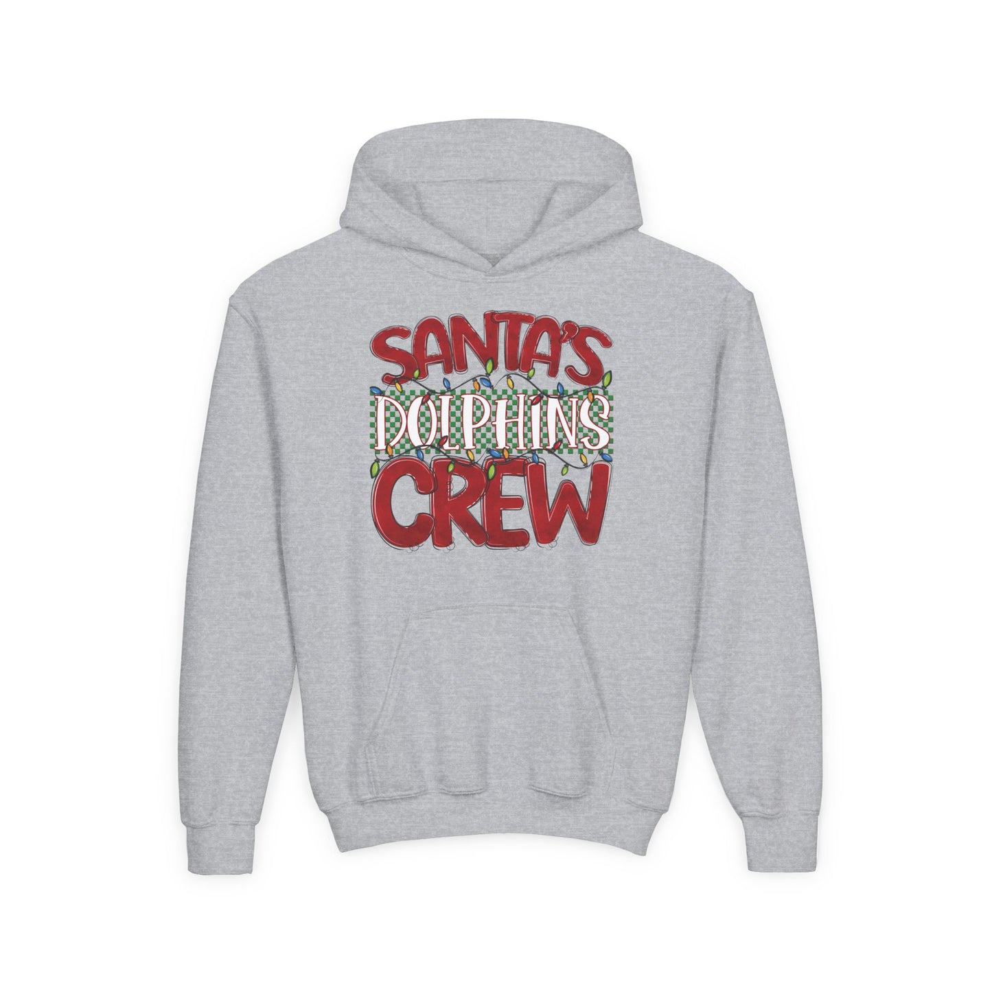 Santa's Dolphins Crew Youth Hoodie