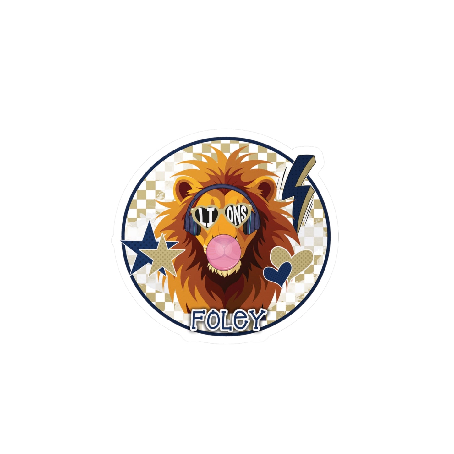 Bubble Poppin Rockin Lion Vinyl Decals