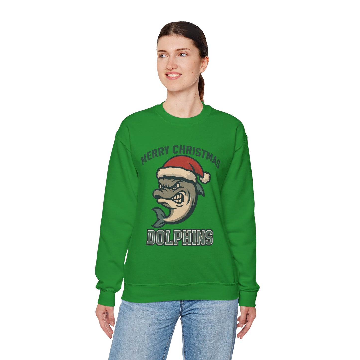 Merry Christmas Dolphins Sweatshirt - Gildan