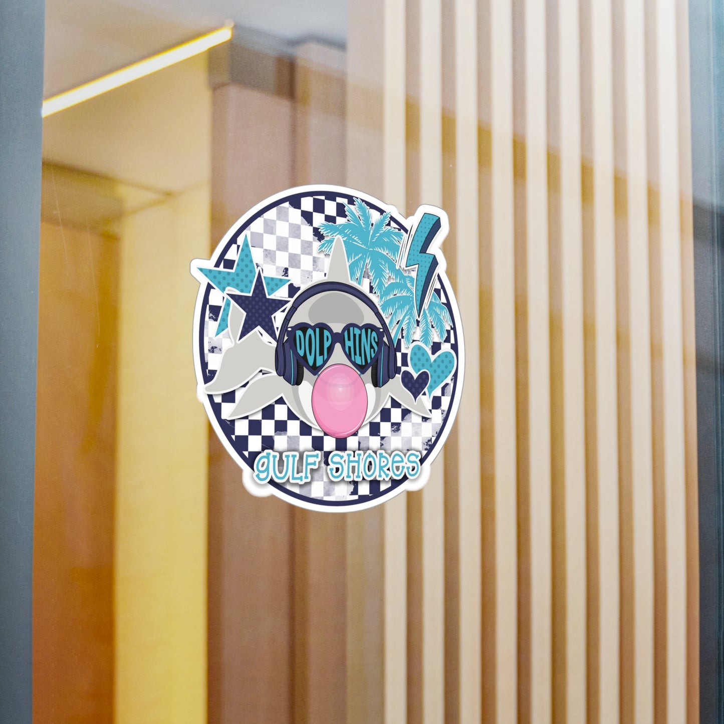 Gulf Shores Dolphin We're Poppin Kiss-Cut Vinyl Decal