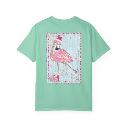 Flamingo Flamingle All the Way Christmas Tee - Comfort Colors