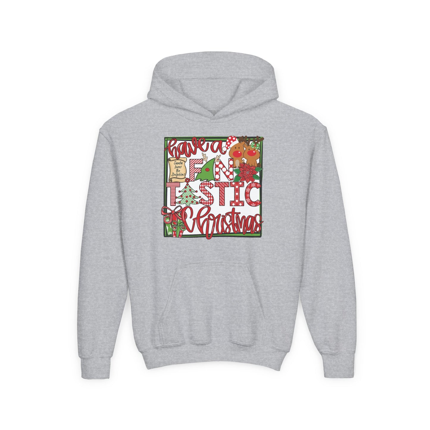 Dolphins Fintastic Christmas Hoodie - Gildan